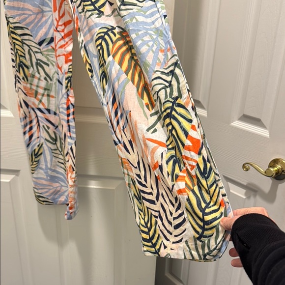 Tahari Pink and Green Wide Leg Pant Resort Wear - Picture 1 of 5